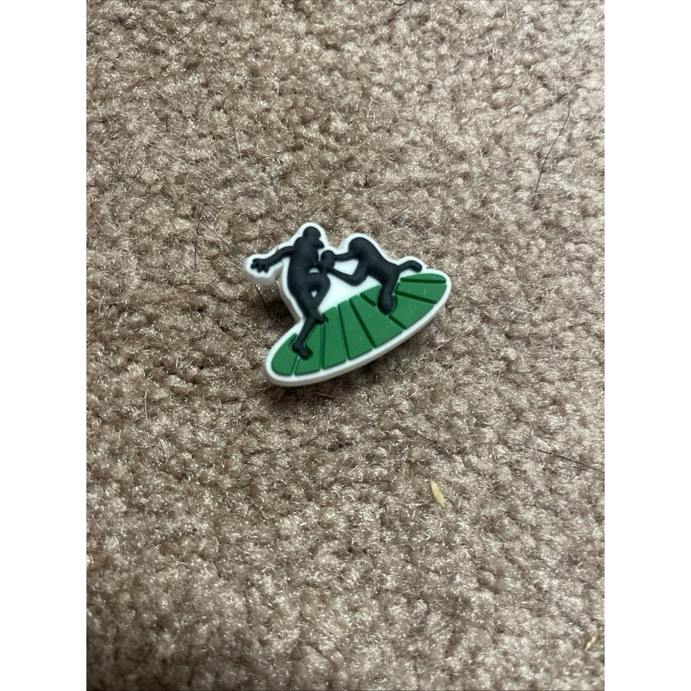 Football Croc Shoe Clog Charm Green White Black Player RARE charm‎